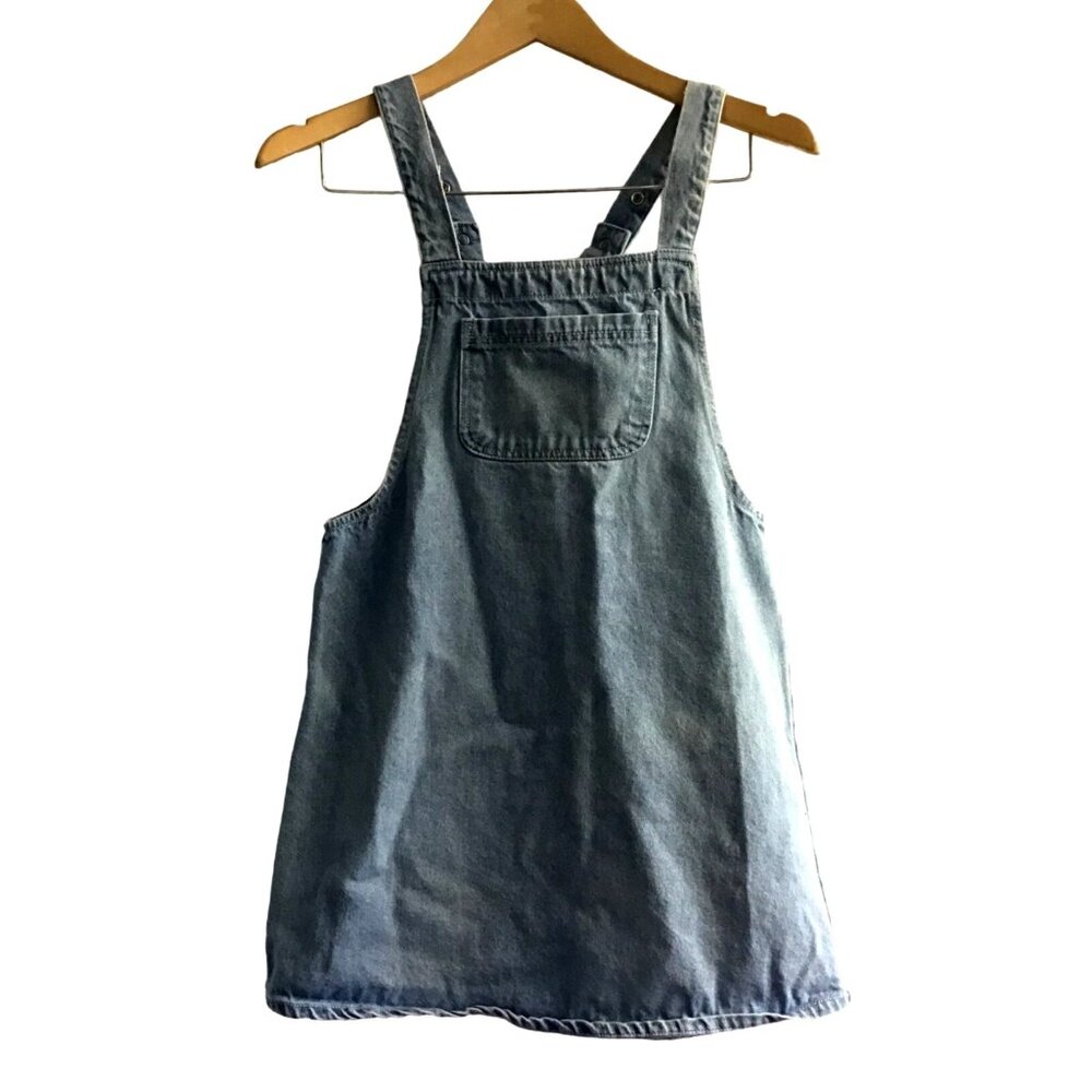 BASIC IMAGE- GIRL LIGHT WASH DENIUM DRESS SIZE LARGE (12-14)